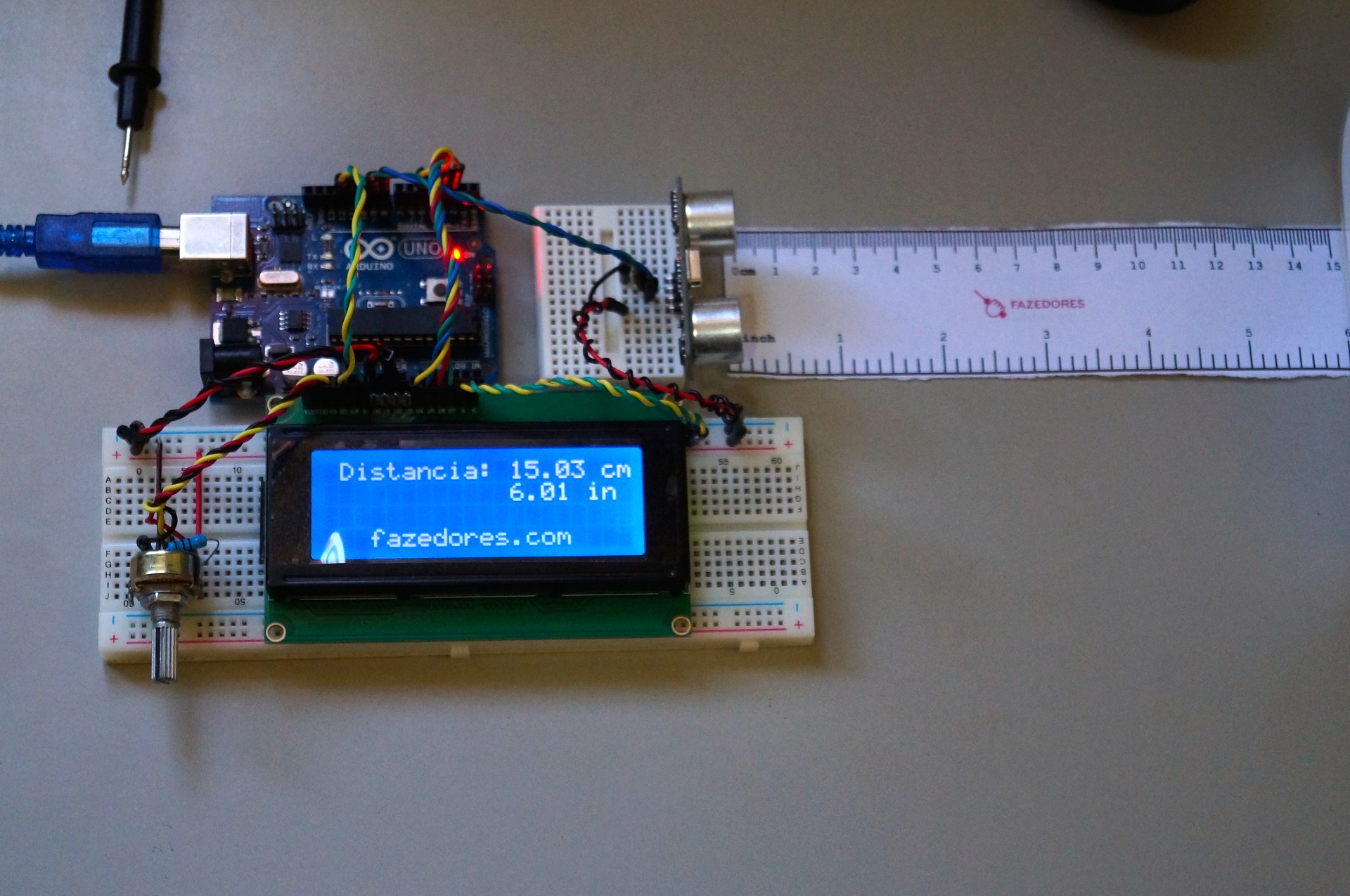 Arduino Sensor Ultrass Nico E Display Lcd Fazedores