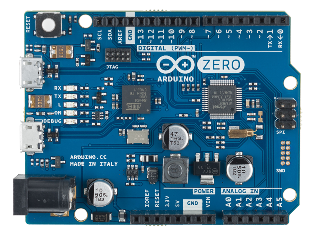 Arduino Zero Frente (foto de arduino.cc)